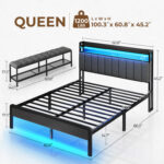 Iolana Upholstered Bed with Headboard, Detachable Shoe Rack, LED Lights and USB Ports - Chic Decora