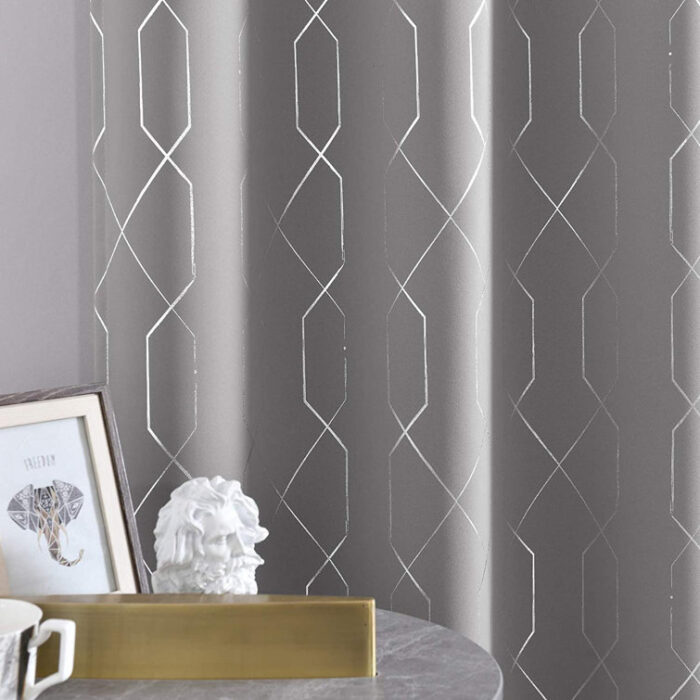 Irmalee Geometric Blackout Thermal Grommet Curtain Panels (Set of 2) - Chic Decora