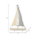 Iron Sailboat with Cloth Sails Home Decor Decorative Sculpture - Chic Decora