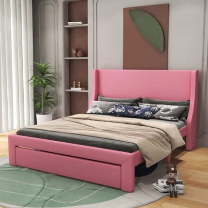 Emonie Upholstered Slat Bed - Chic Decora