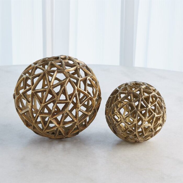 Jali Ball-Antique Brass-Sm - Chic Decora