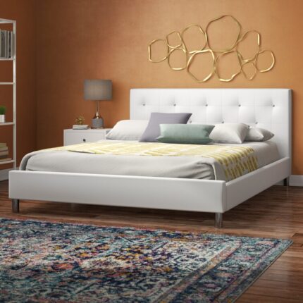 Jasrah Vegan Leather Platform Bed - Chic Decora