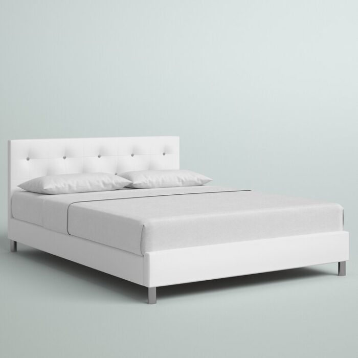 Jasrah Vegan Leather Platform Bed - Chic Decora