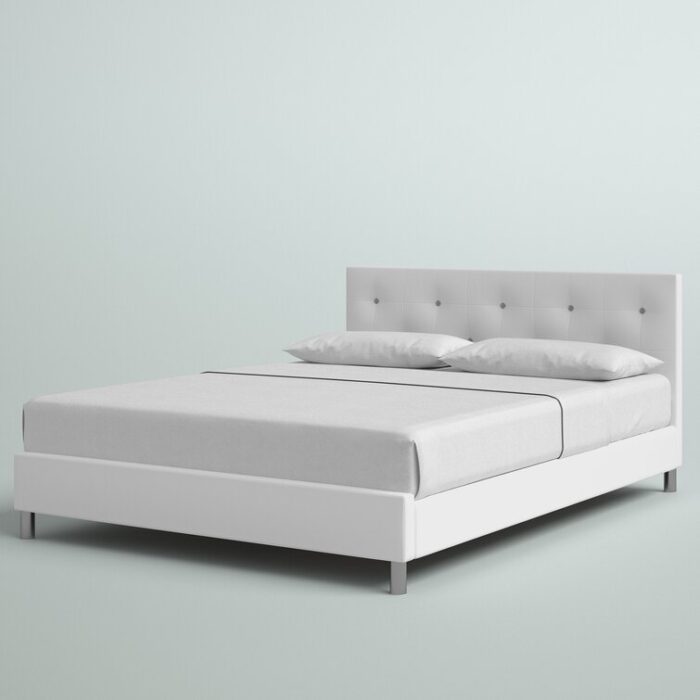 Jasrah Vegan Leather Platform Bed - Chic Decora