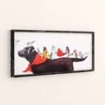 Javin Wood Framed Canvas Wall Decor with Birds on Dog - Chic Decora