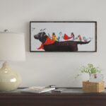 Javin Wood Framed Canvas Wall Decor with Birds on Dog - Chic Decora