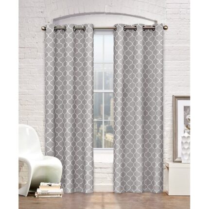 Flower Semi-Sheer Rod Pocket Curtain Panels (Set of 2) - Chic Decora