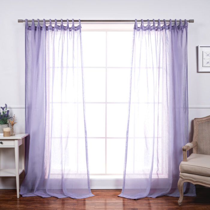 Jaylene Polyester Semi Sheer Curtain Pair (Set of 2) - Chic Decora