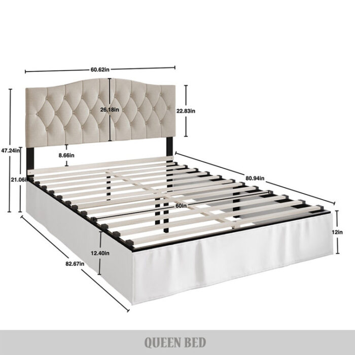 Jayquin Upholstered Platform Bed - Chic Decora