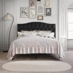 Jayquin Vegan Leather Scalloped Bed - Chic Decora