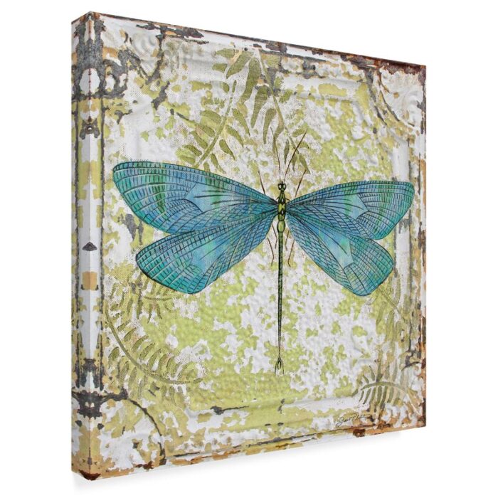 Jean Plout ” Dragonfly On Tin Tile 2 ” by Jean Plout - Chic Decora