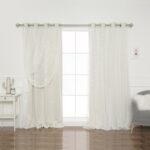 Jenifer Tulle Overlay Star Cut Out Solid Room Darkening Grommet Curtain Panels (Set of 2) - Chic Decora