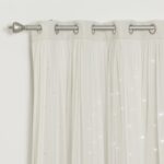 Jenifer Tulle Overlay Star Cut Out Solid Room Darkening Grommet Curtain Panels (Set of 2) - Chic Decora