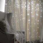 Jenifer Tulle Overlay Star Cut Out Solid Room Darkening Grommet Curtain Panels (Set of 2) - Chic Decora