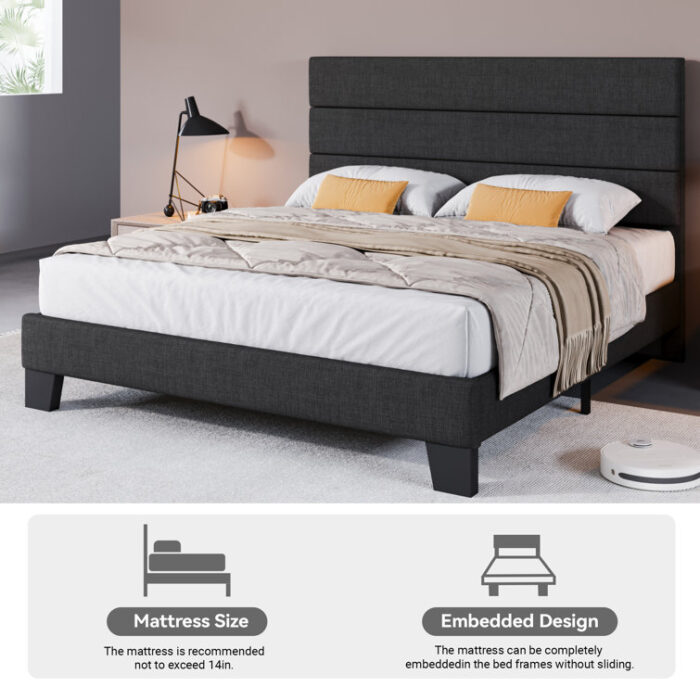 Jerriann Upholstered Platform Bed - Chic Decora