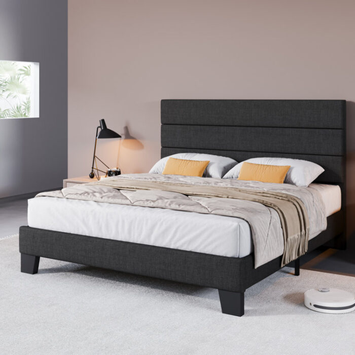 Jerriann Upholstered Platform Bed - Chic Decora