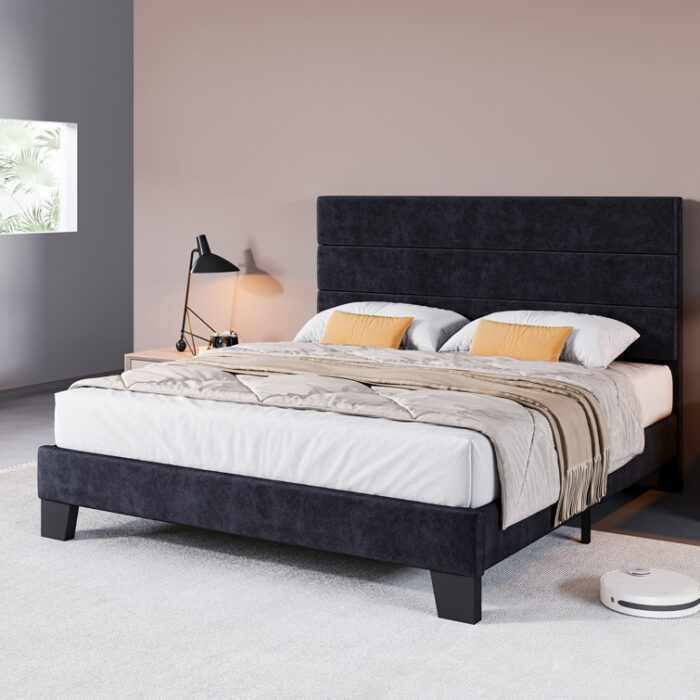 Jerriann Upholstered Platform Bed - Chic Decora