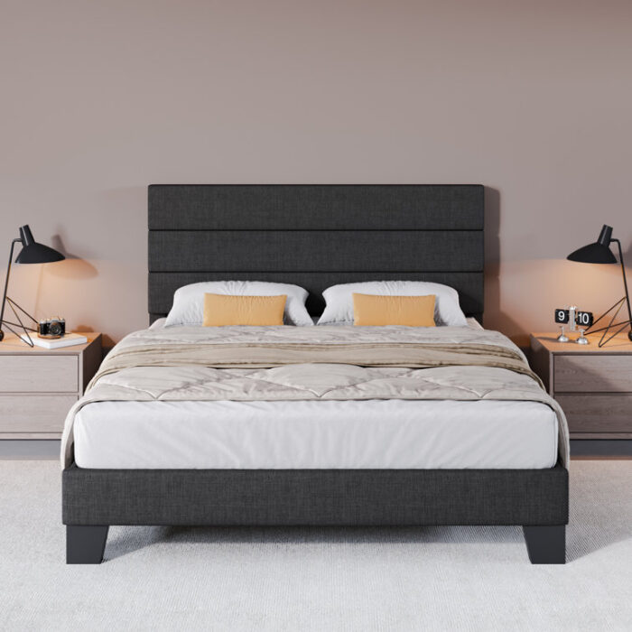 Jerriann Upholstered Platform Bed - Chic Decora