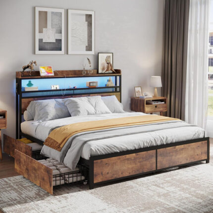 Albee Upholstered Platform Bed - Chic Decora