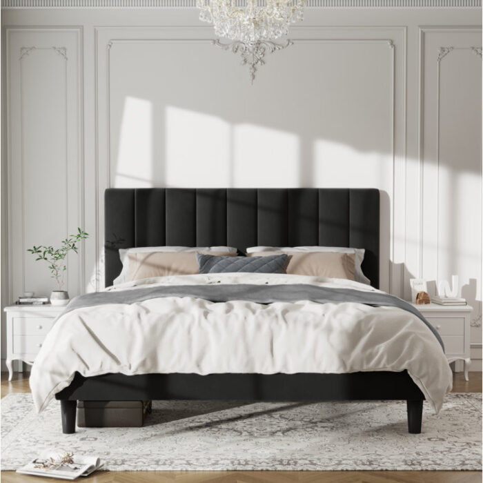 Jerrine Upholstered Platform Bed - Chic Decora