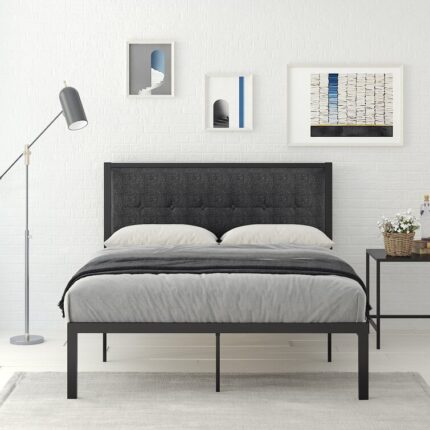 Trotwood Upholstered Bed with Adjustable Headboard - Chic Decora