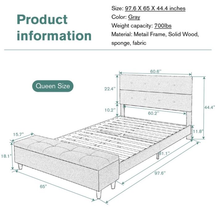 Jerseyville Upholstered Platform Storage Bed - Chic Decora