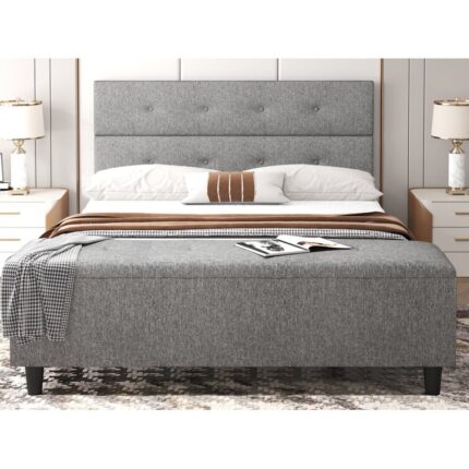 Araseli Upholstered Standard Bed - Chic Decora