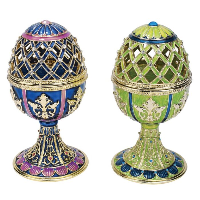 Jeweled Trellis Eggs Handmade Abstract Figurines & Sculptures - Chic Decora