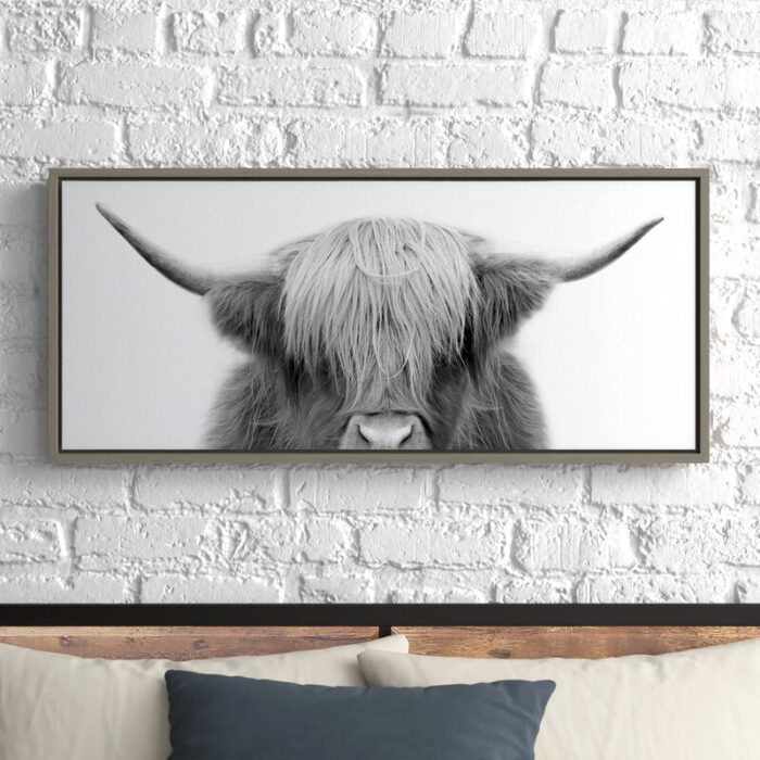 Jeylan ” Hey Dude Highland Cow BW ” by The Creative Bunch Studio - Chic Decora