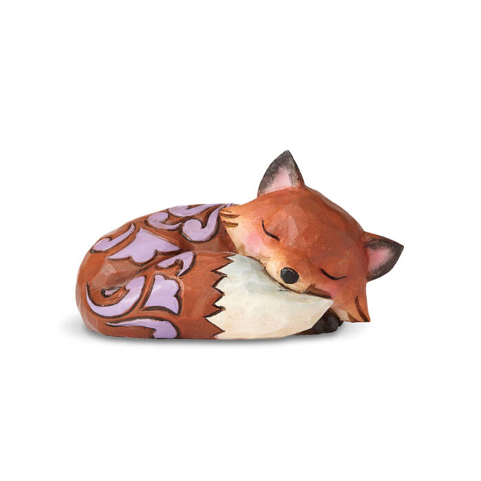 Jim Shore Heartwood Creek Fox Sleeping Mini Figurine 1.6in H - Chic Decora