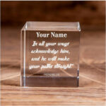 Jocie Personalized Christian Proverbs 3:6 Crystal Cube – Elegant Keepsake – Inspiring Gift - Chic Decora