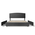 Joden Upholstered Storage Bed Dark Gray Bed Frame with 4 Drawers - Chic Decora