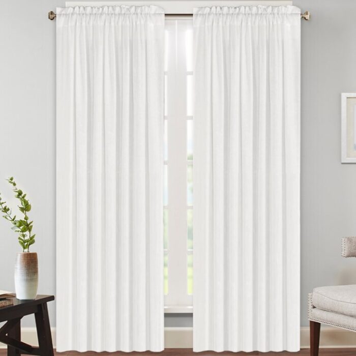 Joe Semi Sheer Curtain Pair (Set of 2) - Chic Decora