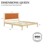 Joshua Solid Wood Woven Vegan Leather Queen Bed Frame - Chic Decora