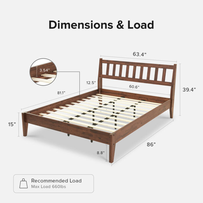 Josse Ted Bed, Walnut - Chic Decora