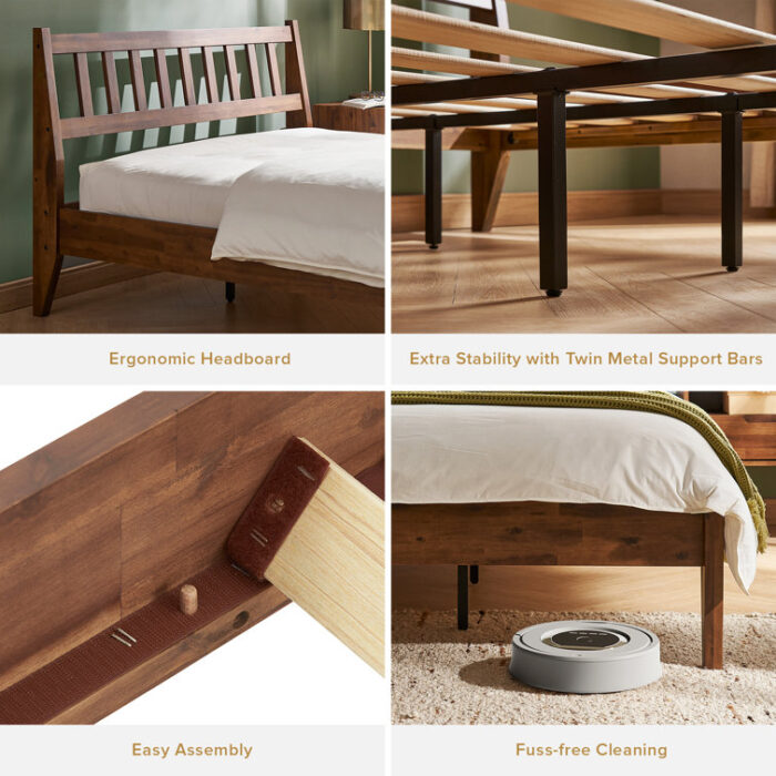 Josse Ted Bed, Walnut - Chic Decora