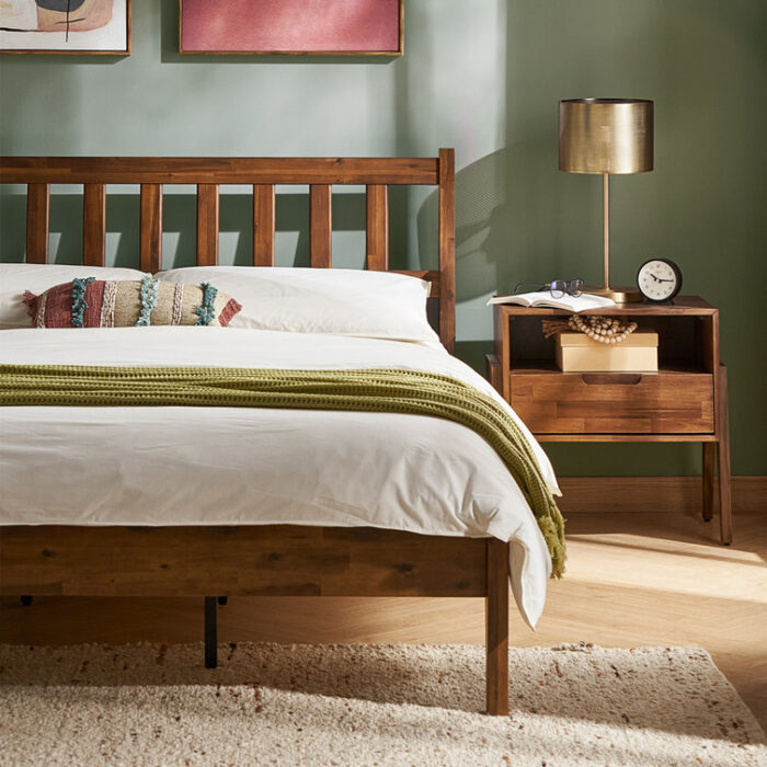 Josse Ted Bed, Walnut - Chic Decora