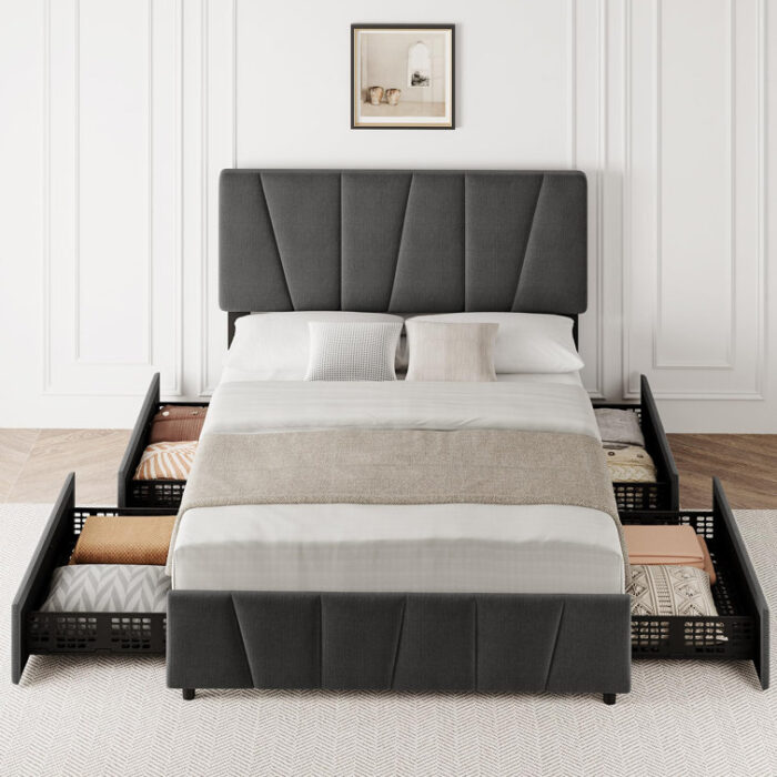 Jykeria Upholstered Platform Storage Bed - Chic Decora