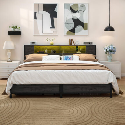 Aschraf Upholstered Platform Bed - Chic Decora