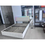 Kalianna Headboard Bed Frame With LED Light, Queen 1.6m X 2m, 4 Drawers On Rollers, Wood+ Iron - Chic Decora