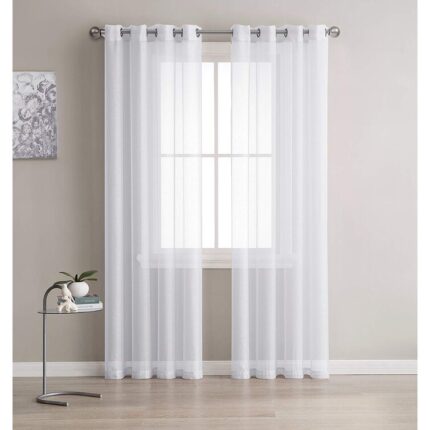 Polyester Semi Sheer Curtain Pair (Set of 2) - Chic Decora