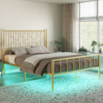 Kasadie Metal Slat Storage Bed with LED Lights - Chic Decora