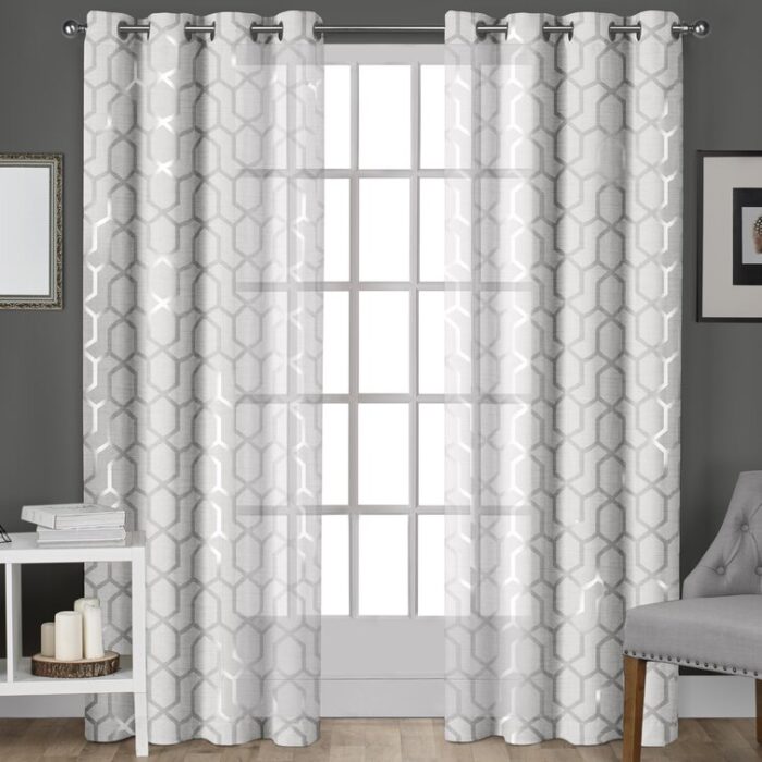 Katarina Polyester Semi Sheer Curtain Pair (Set of 2) - Chic Decora