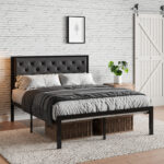 Katri Upholstered Metal Platform Bed - Chic Decora