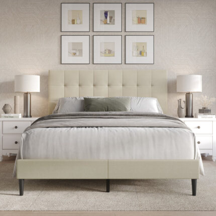 Upholstered Queen Storage Bed with Built-in USB Port - Chic Decora