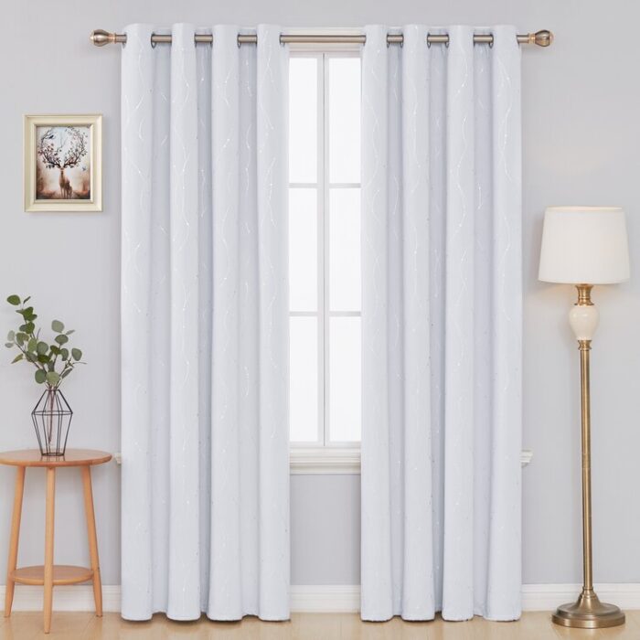 Kellby Polyester Room Darkening Curtain Pair (Set of 2) - Chic Decora