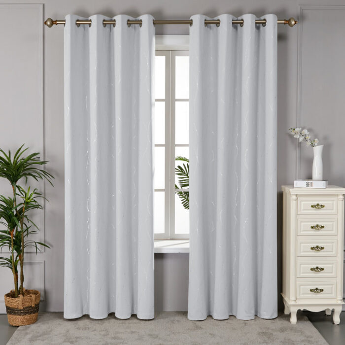 Kellby Polyester Room Darkening Curtain Pair (Set of 2) - Chic Decora