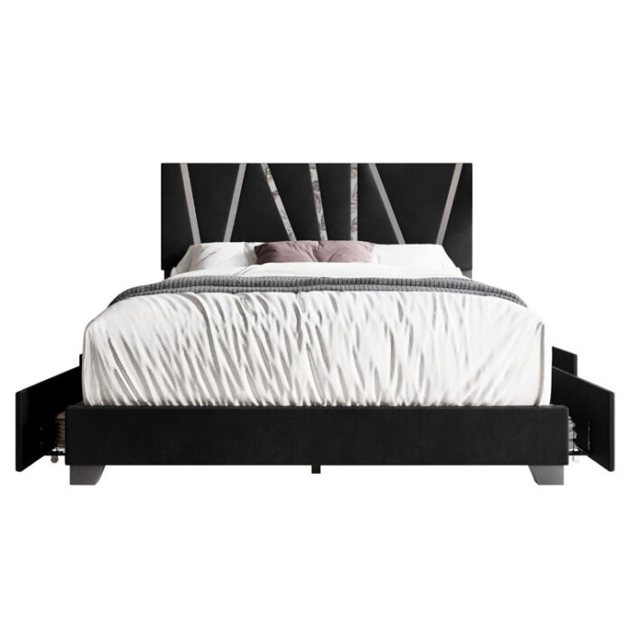 Kelwyn Upholstered Platform Storage Bed - Chic Decora