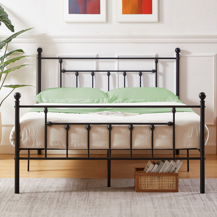 Bed Frame with 2-Tier Storage Headboard and Power Outlets - Chic Decora