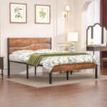 Kempst Platform Bed Frame with Wood Headboard and Footboard, Mattress Foundation, No Box Spring Needed - Chic Decora